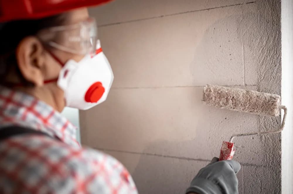Muro exterior a ser pintado
