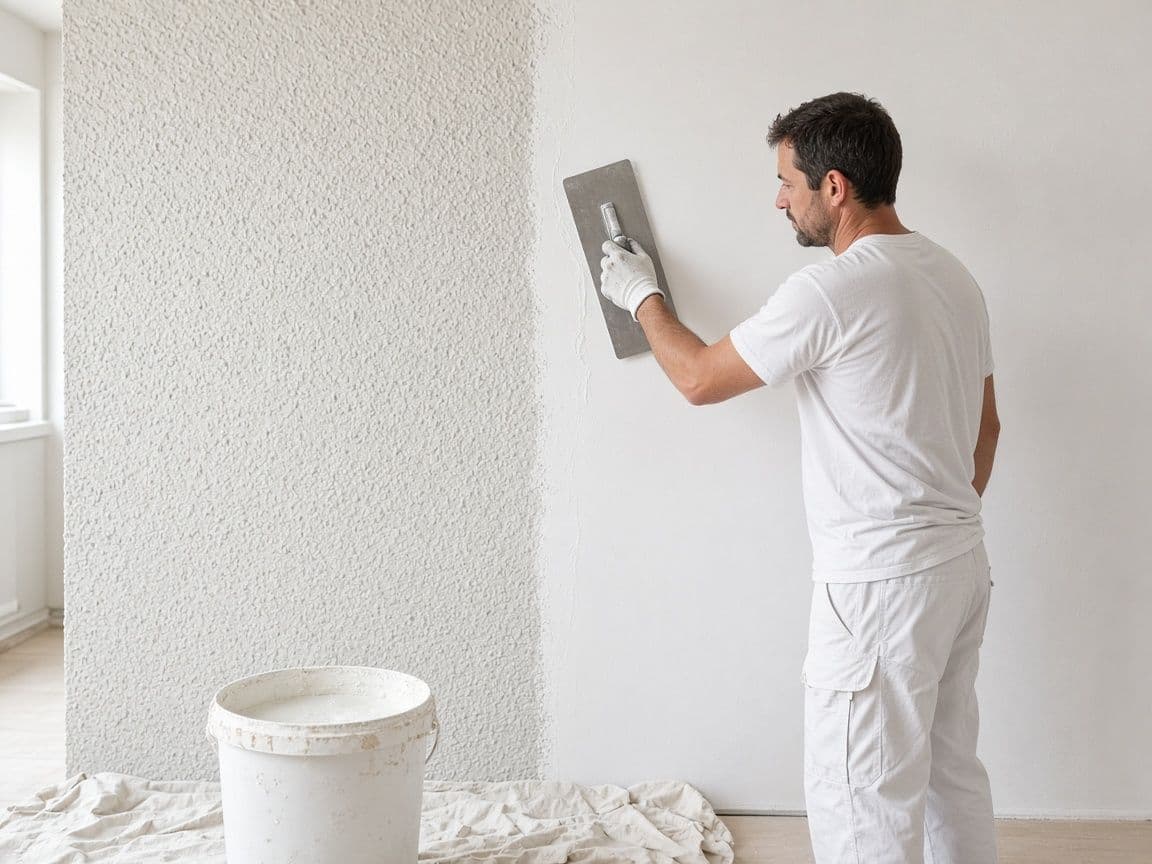 Parede a ser barrada antes da pintura